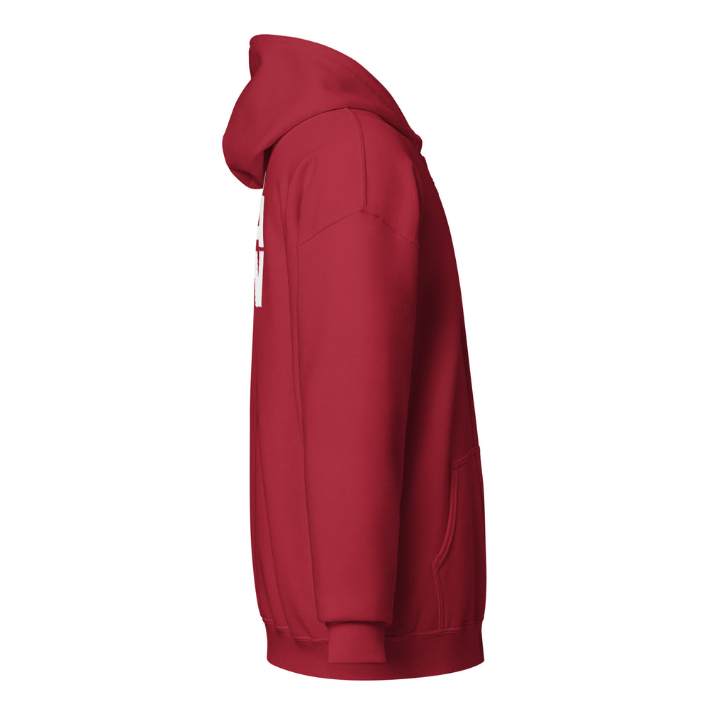 Sweat à capuche femme couleur rouge avec motif original MAMA blanc, zip, cadeau fête des mères