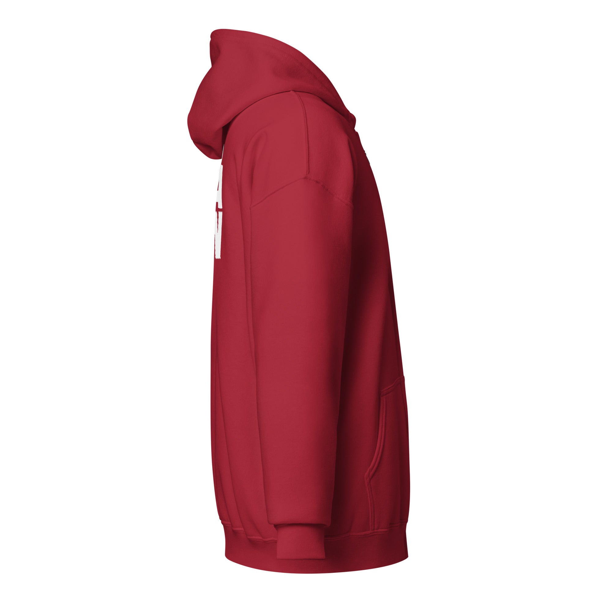 Sweat à capuche femme couleur rouge avec motif original MAMA blanc, zip, cadeau fête des mères