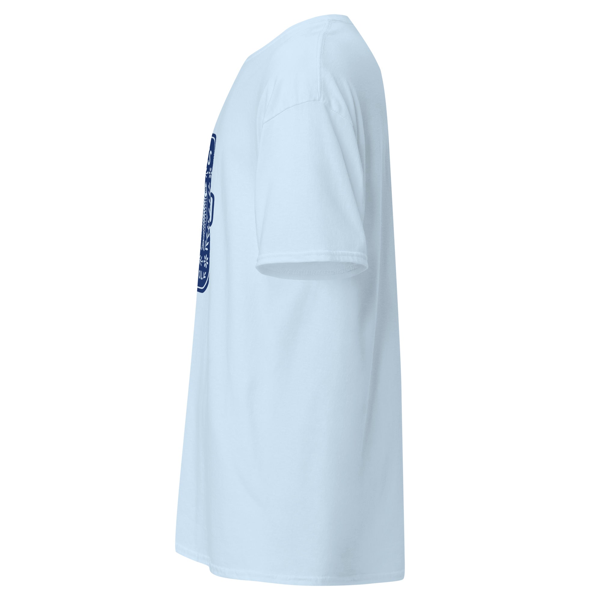 T-shirt Unisexe couleur bleue clair avec un motif vintage Boite de Sardines.